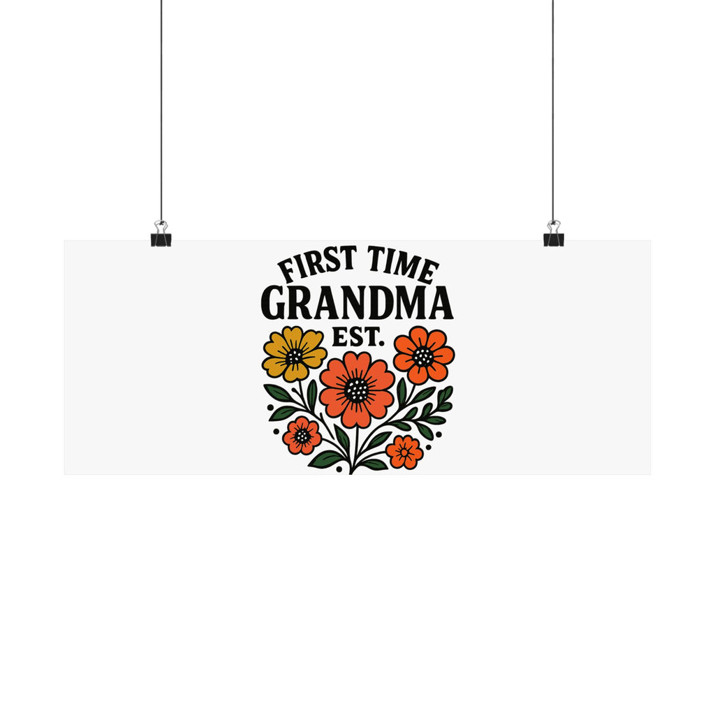 First Time Grandma Est 2025 Print, New Grandmother Gift, Pregnancy Announcement, Grandma to Be Wall Art, Floral Botanical Decor
