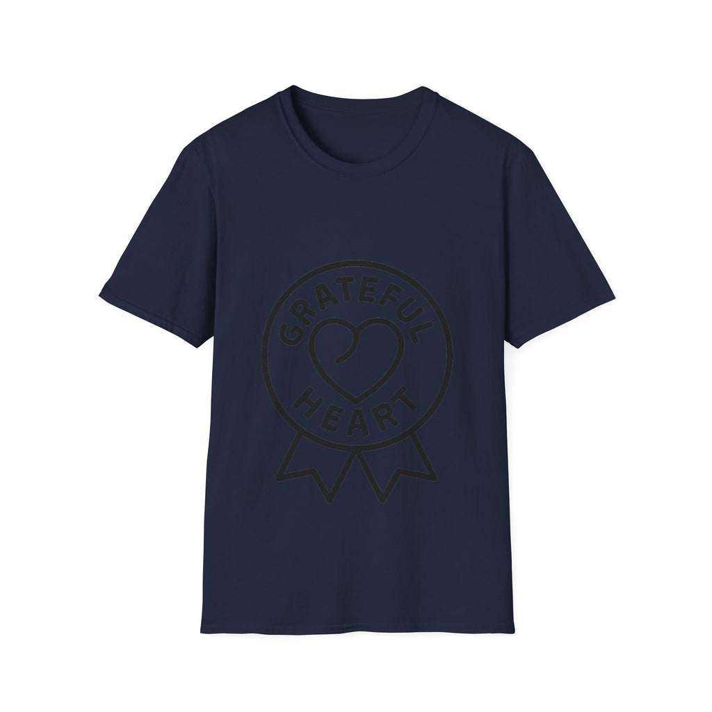Grateful Heart T-Shirt, Minimalist Line Art Gratitude Shirt, Wellness Tee, Mindfulness Gift, Positive Affirmation Clothing