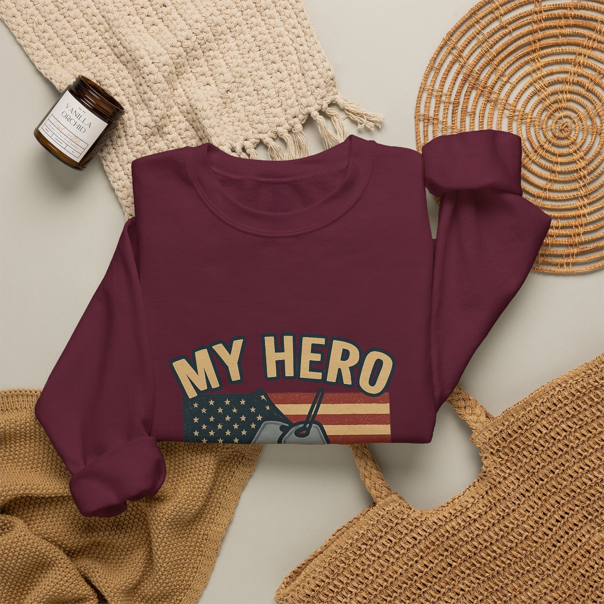 Military Sister Sweatshirt My Hero My Sister Proud Army Navy Air Force Marine Gift Active Duty Support Patriotic Clothing