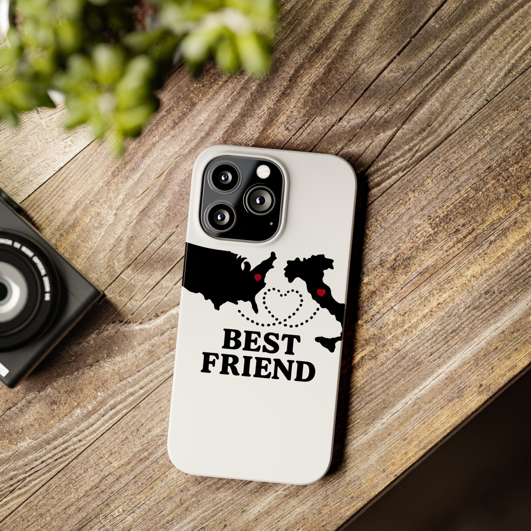 Long Distance Friendship Phone Case Personalized Coordinates Gift Best Friend Custom Location Map Heart Connection BFF