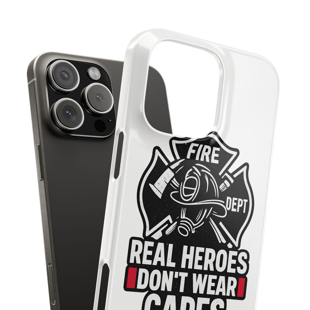 Firefighter Phone Case Real Heroes Don't Wear Capes Thin Red Line Gift for Firefighter Wife Husband Family Fire Dept Appreciation
