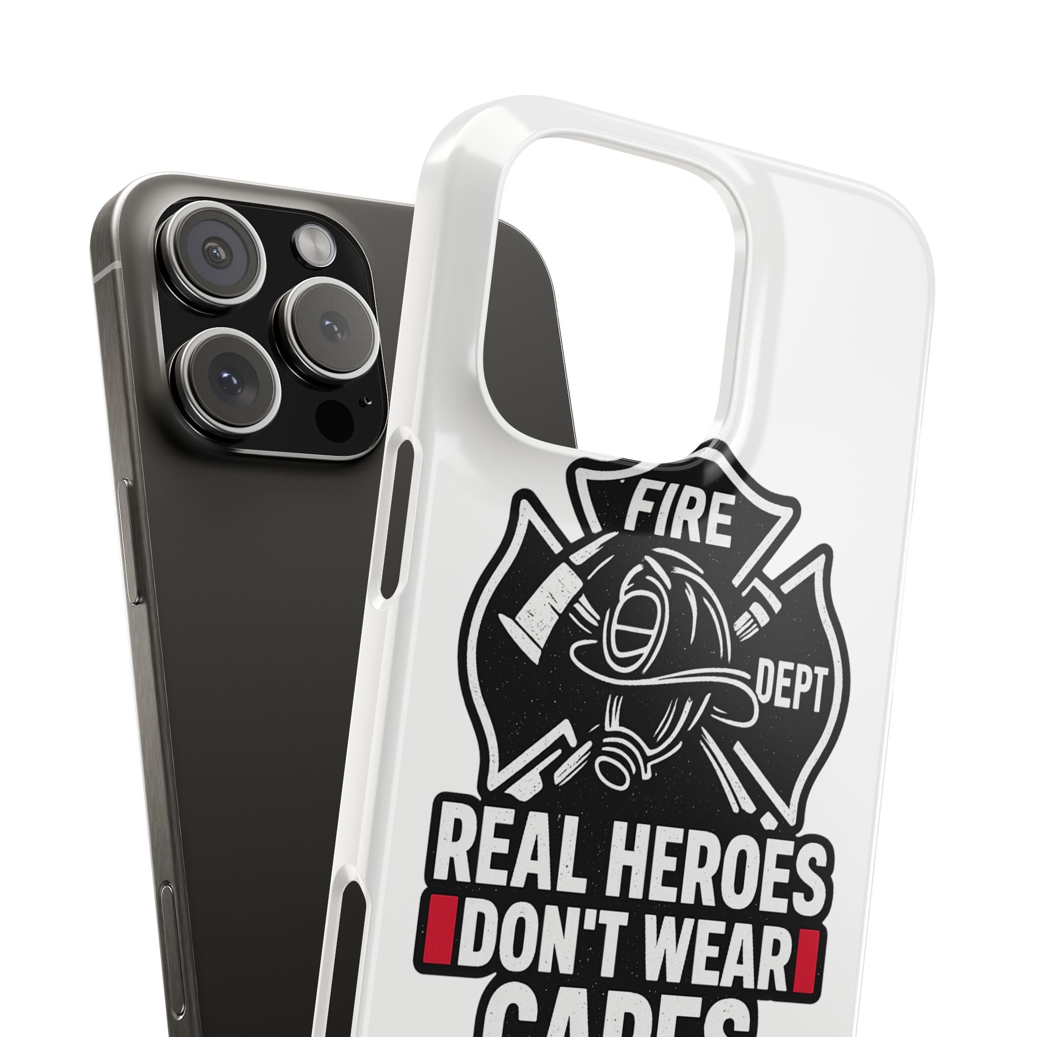 Firefighter Phone Case Real Heroes Don't Wear Capes Thin Red Line Gift for Firefighter Wife Husband Family Fire Dept Appreciation
