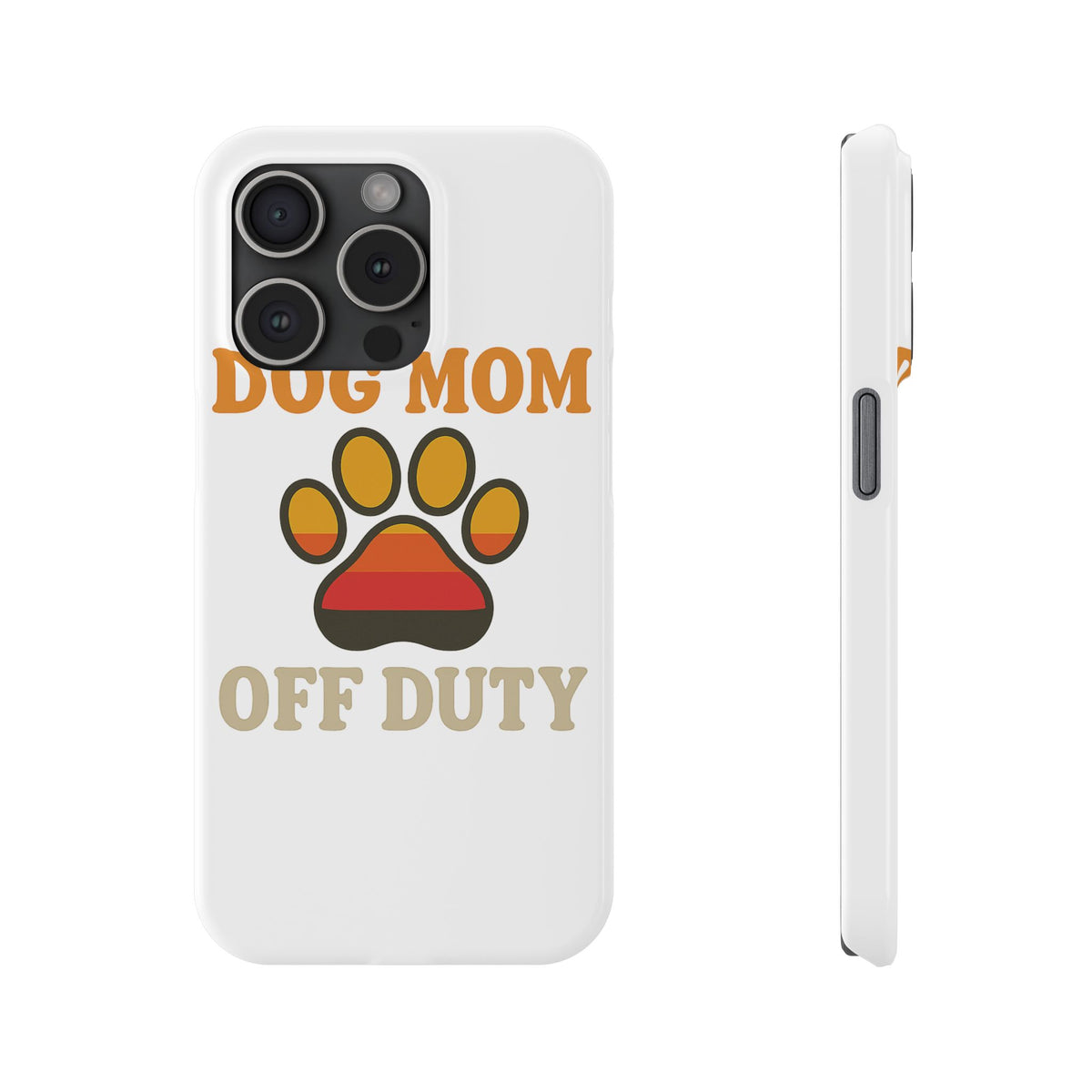 Dog Mom Off Duty Phone Case Retro 70s Vintage Dog Lover Gift Paw Print iPhone Samsung Galaxy Case Funny Pet Owner Gift