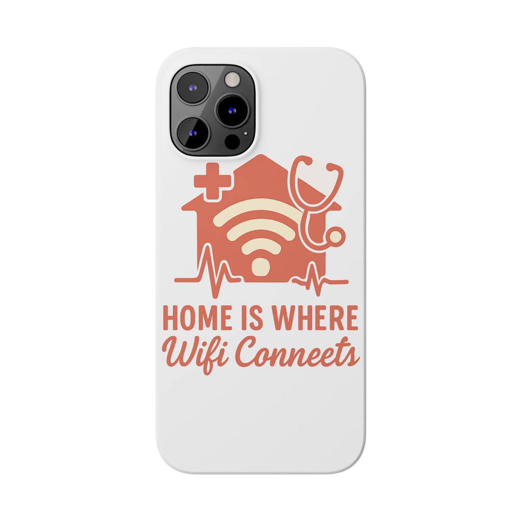 Home Is Where WiFi Connects Phone Case | Funny Tech Lover Gift | Minimalist House Phone Cover | Millennial Gen Z Humor Case
