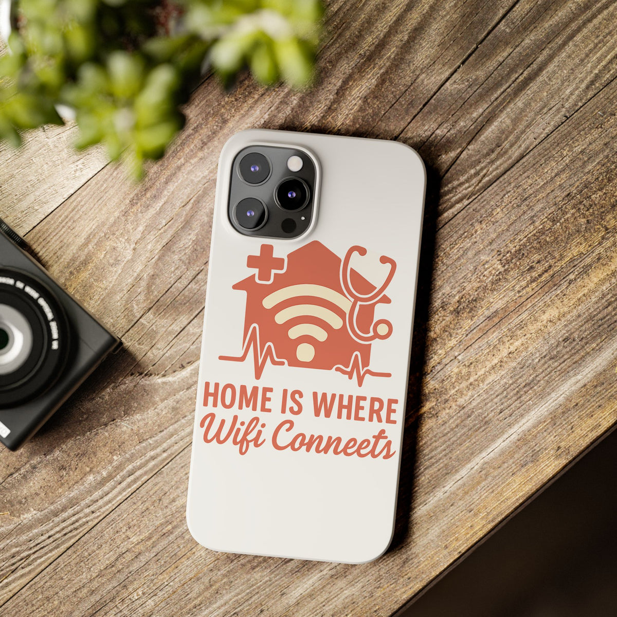 Home Is Where WiFi Connects Phone Case | Funny Tech Lover Gift | Minimalist House Phone Cover | Millennial Gen Z Humor Case