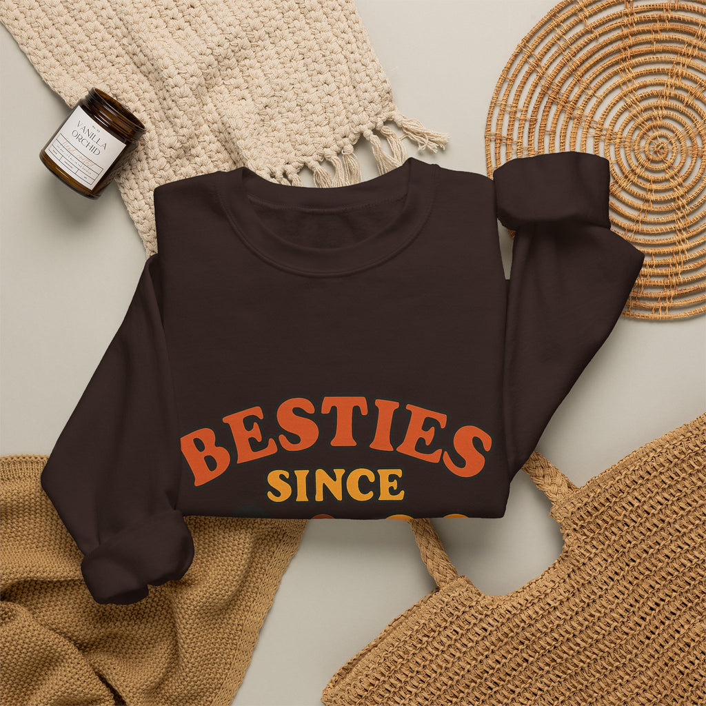 Besties Since Retro Years Sweatshirt 90s Nostalgia Best Friend Gift Friendship Anniversary Vintage Aesthetic Crewneck