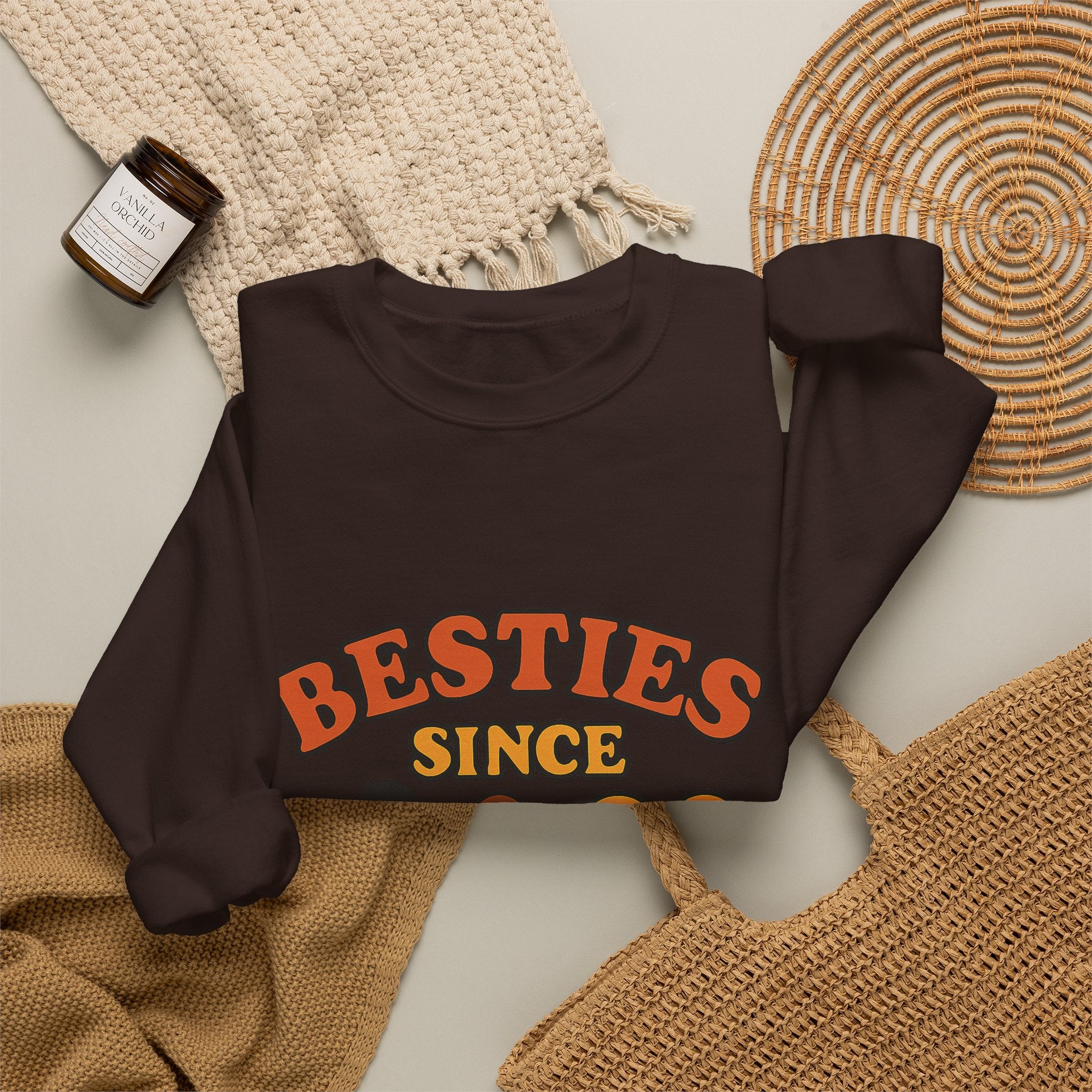 Besties Since Retro Years Sweatshirt 90s Nostalgia Best Friend Gift Friendship Anniversary Vintage Aesthetic Crewneck
