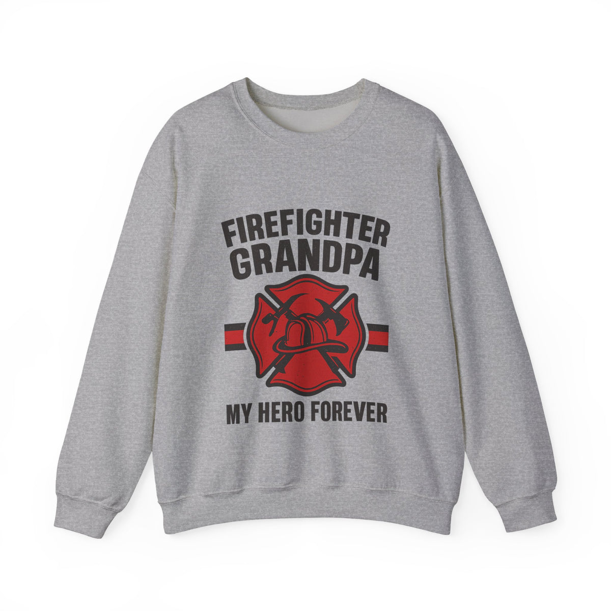 Firefighter Grandpa Sweatshirt My Hero Forever Gift Vintage Fire Station Badge Grandparents Day Fireman Grandfather Shirt