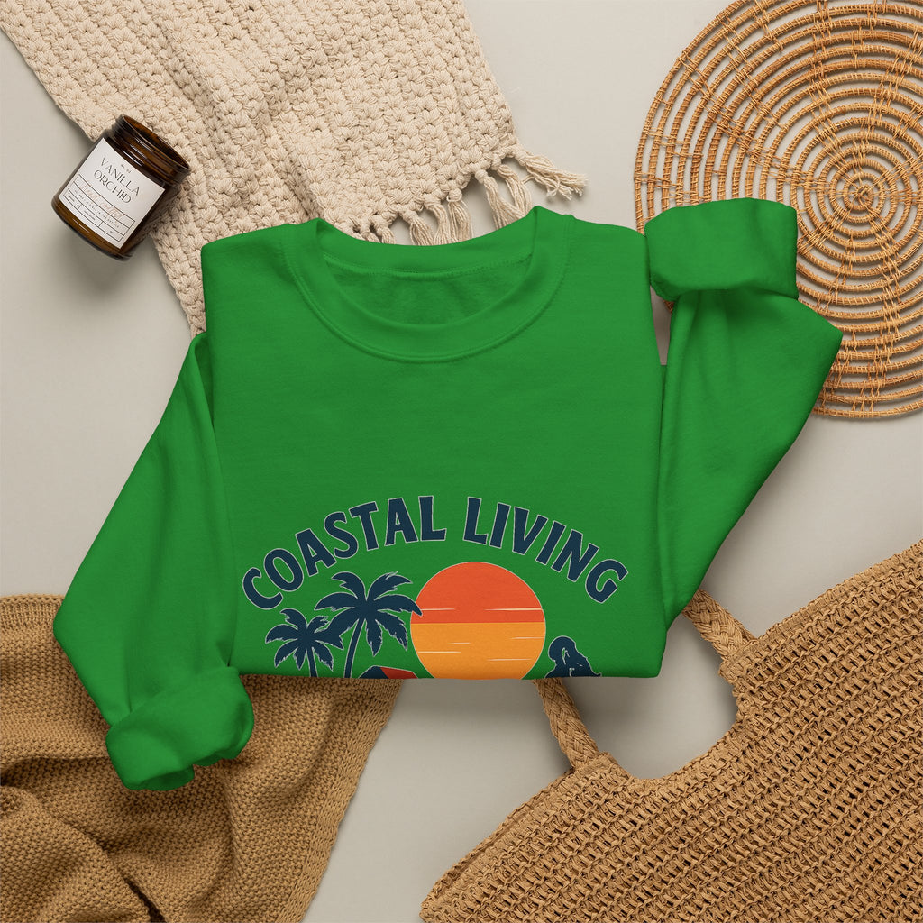 Beach Town Sunset Sweatshirt Coastal Living Salt Air Sun-Kissed Hair Ocean Vibes Vacation Gift Nautical Crewneck Surfer Beach Lover