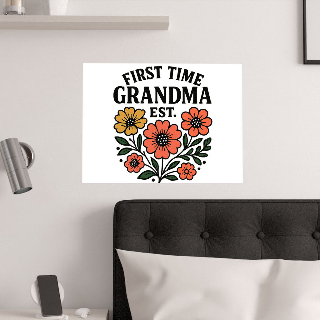 First Time Grandma Est 2025 Print, New Grandmother Gift, Pregnancy Announcement, Grandma to Be Wall Art, Floral Botanical Decor