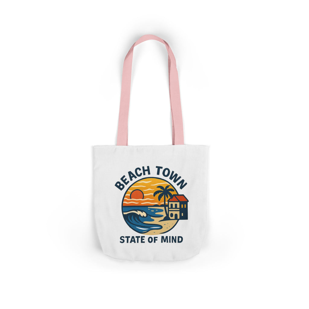Beach Town State of Mind Tote Bag | Coastal Lifestyle Gift | Ocean Lover Canvas Bag | Beach Vibes Nautical Tote | Summer Beach Bag