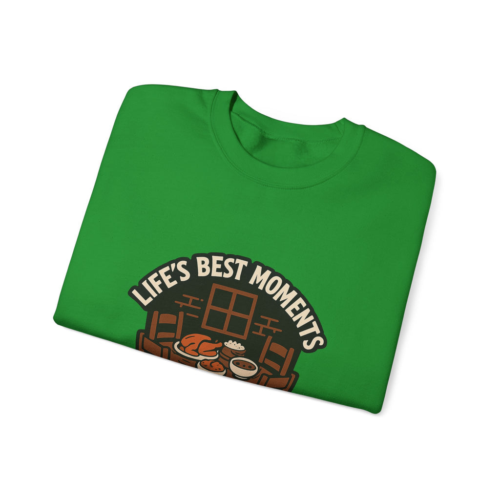 Life's Best Moments At The Table Sweatshirt, Family Dinner Crewneck, Cozy Kitchen Gift for Mom, Farmhouse Comfort Food Lover