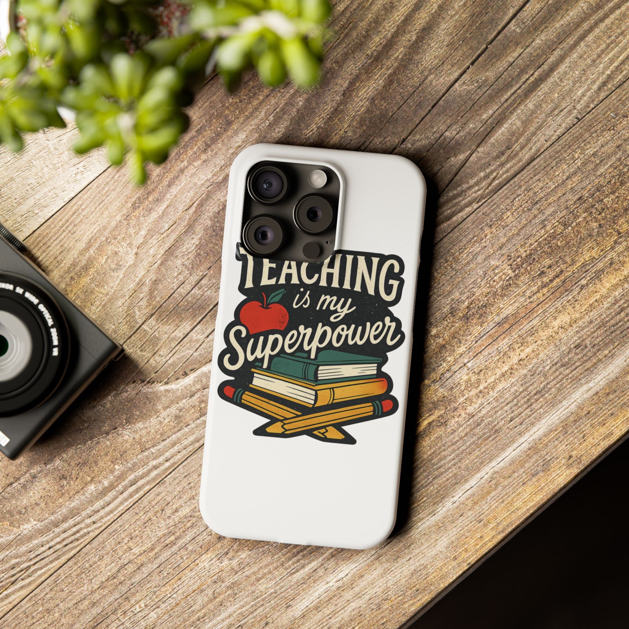 Teaching is My Superpower Phone Case Teacher Gift Appreciation Educator Hero Apple Books Chalk Classroom Decor