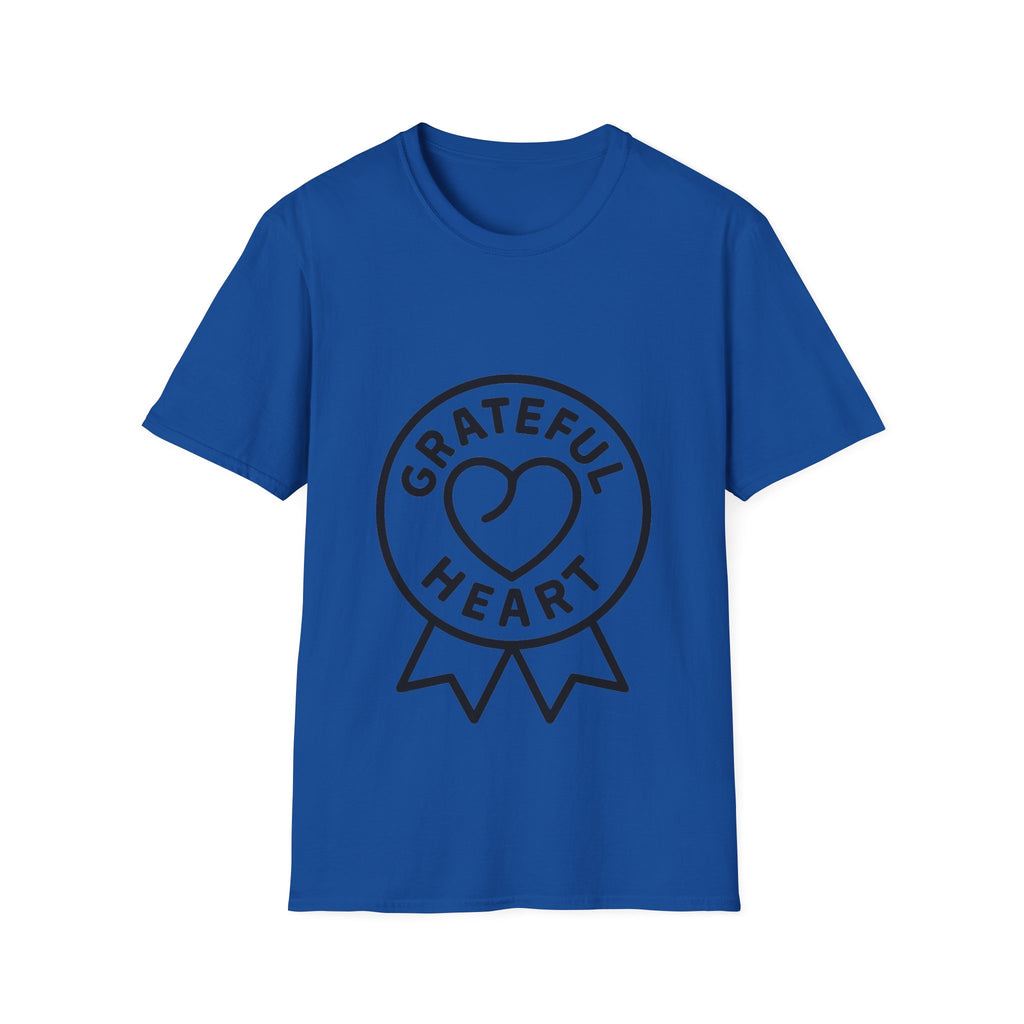 Grateful Heart T-Shirt, Minimalist Line Art Gratitude Shirt, Wellness Tee, Mindfulness Gift, Positive Affirmation Clothing
