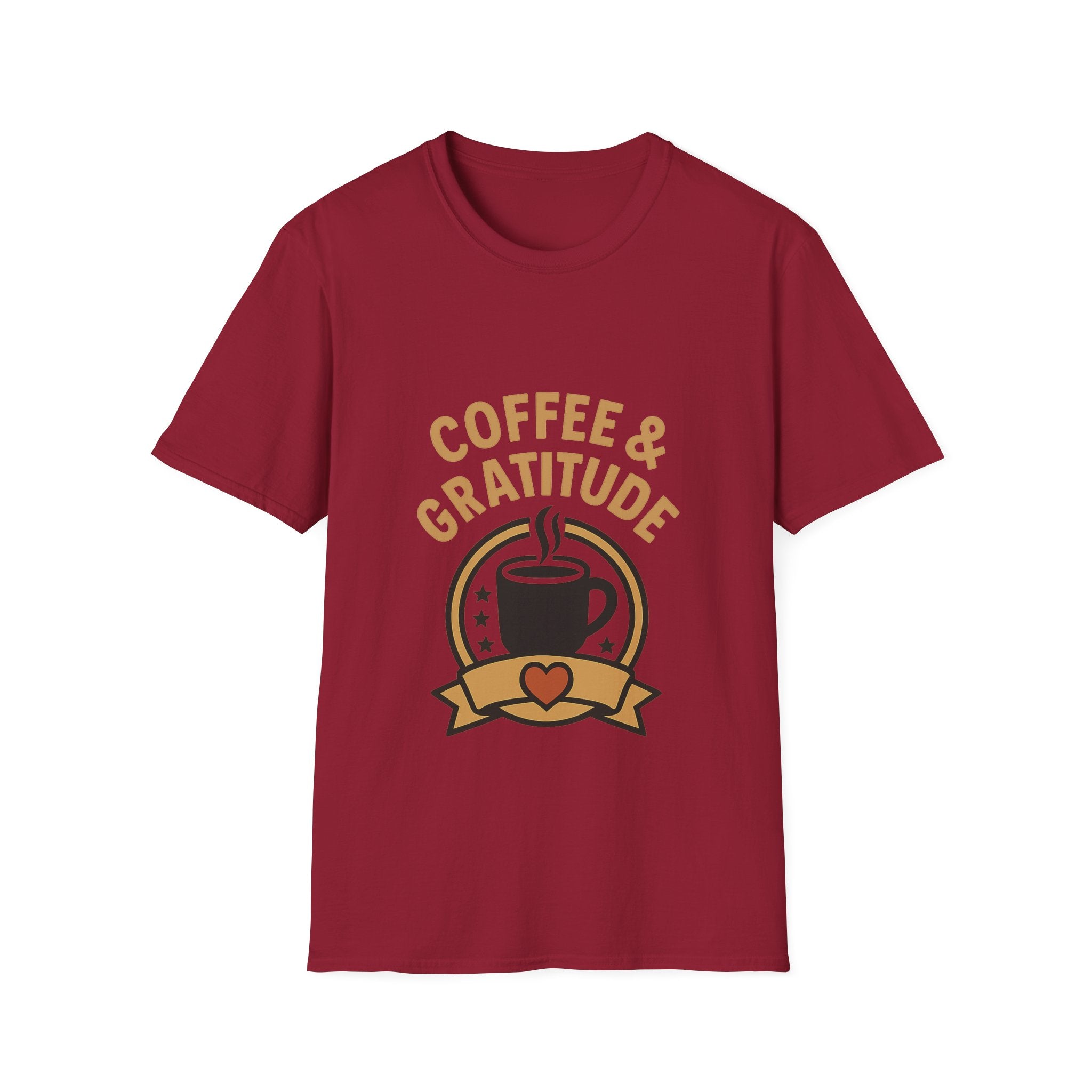 Coffee & Gratitude Shirt, Mindful Living Tee, Self Care Gift for Women, Positive Vibes T-Shirt, Grateful Heart Appreciation Top