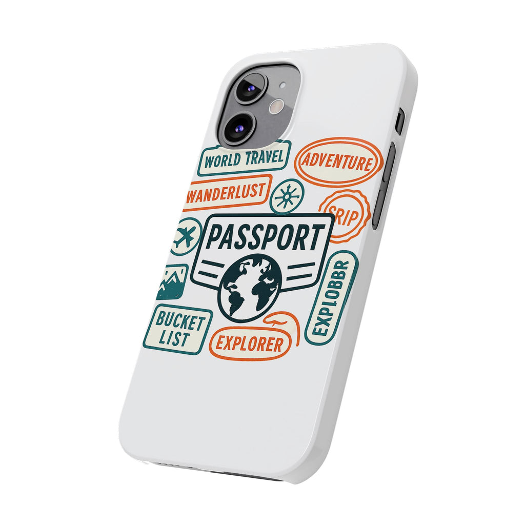 Passport Stamp Phone Case World Travel Gift Wanderlust Adventure Traveler Bucket List Globetrotter Trip Souvenir Explorer Map