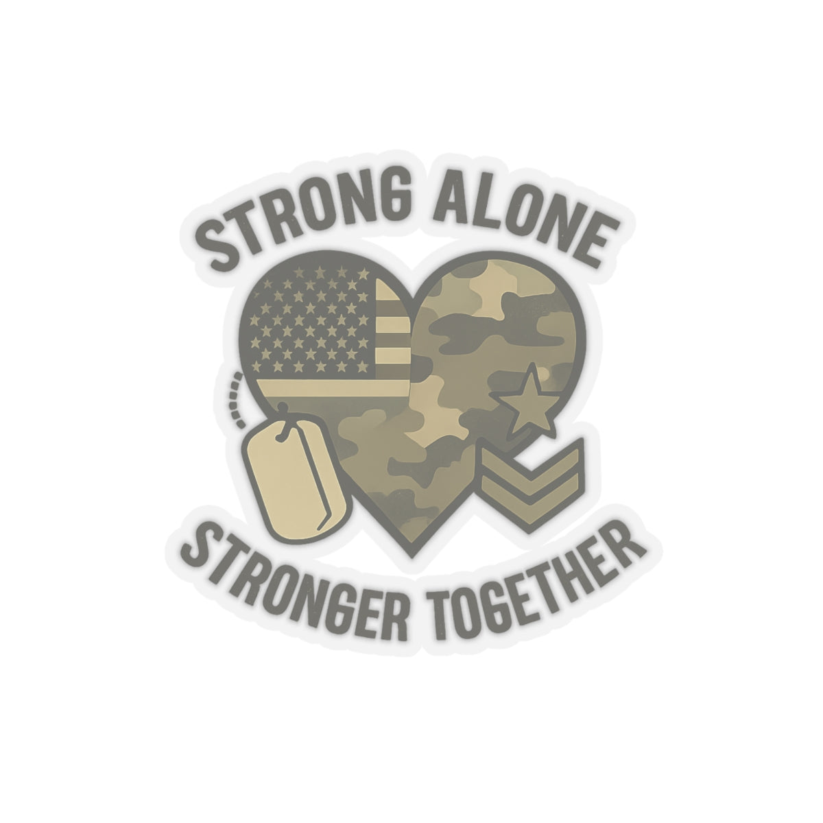 Military Deployment Sticker Strong Alone Stronger Together Camouflage Heart Military Spouse Gift Patriotic励 Army Navy Support