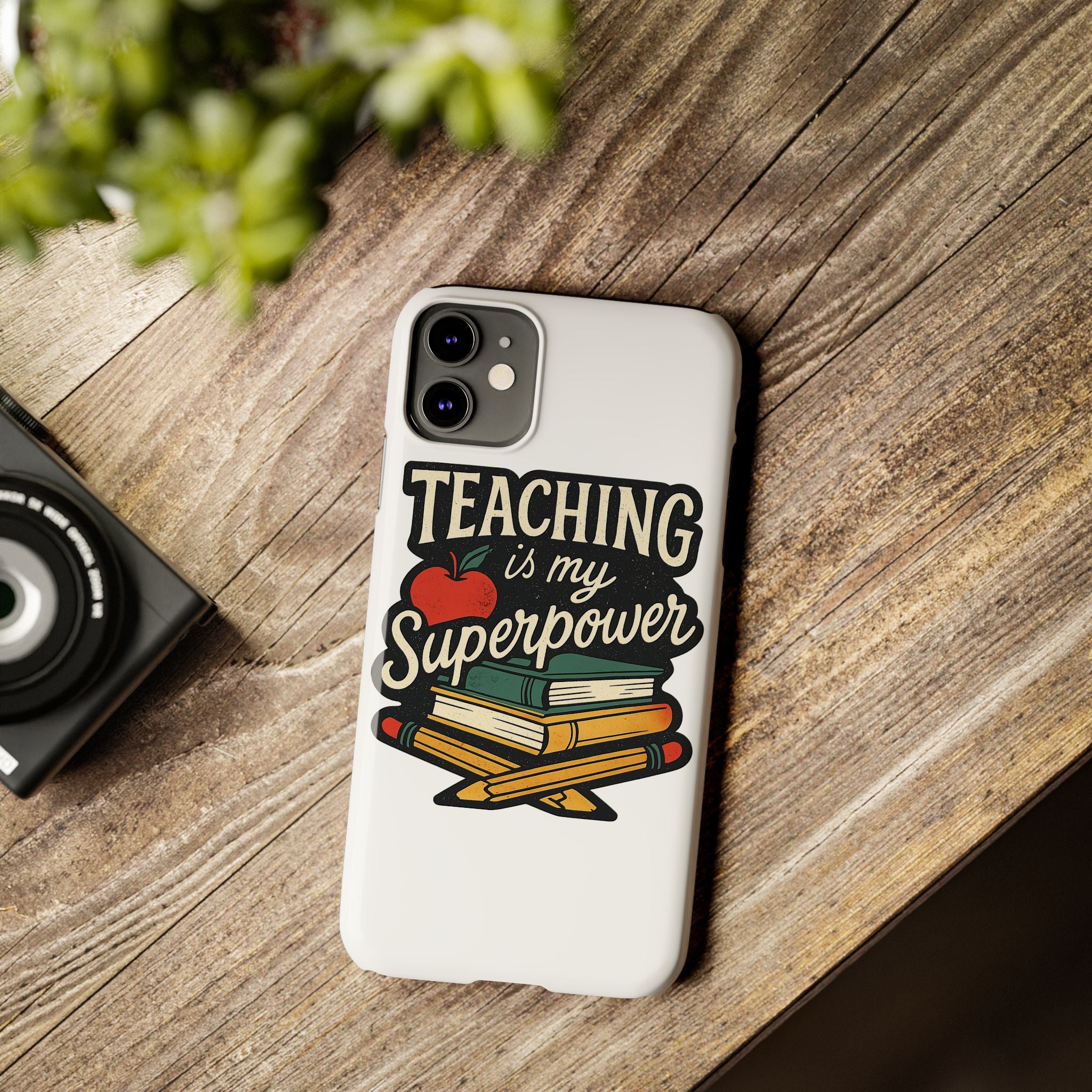 Teaching is My Superpower Phone Case Teacher Gift Appreciation Educator Hero Apple Books Chalk Classroom Decor