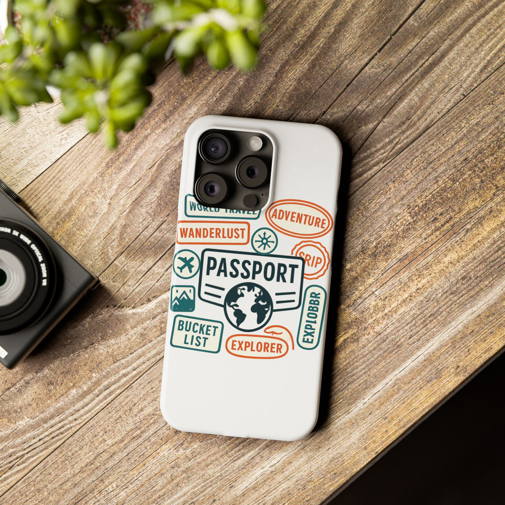 Passport Stamp Phone Case World Travel Gift Wanderlust Adventure Traveler Bucket List Globetrotter Trip Souvenir Explorer Map