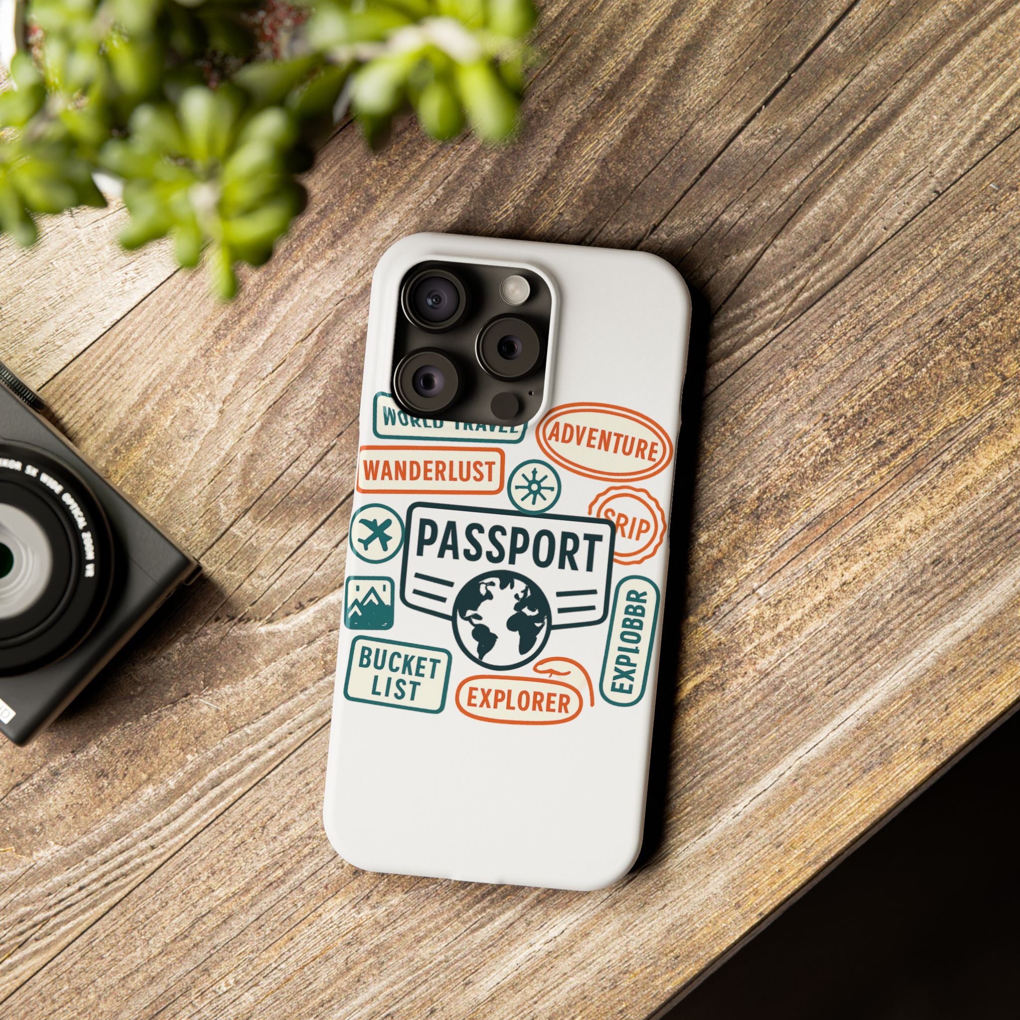 Passport Stamp Phone Case World Travel Gift Wanderlust Adventure Traveler Bucket List Globetrotter Trip Souvenir Explorer Map