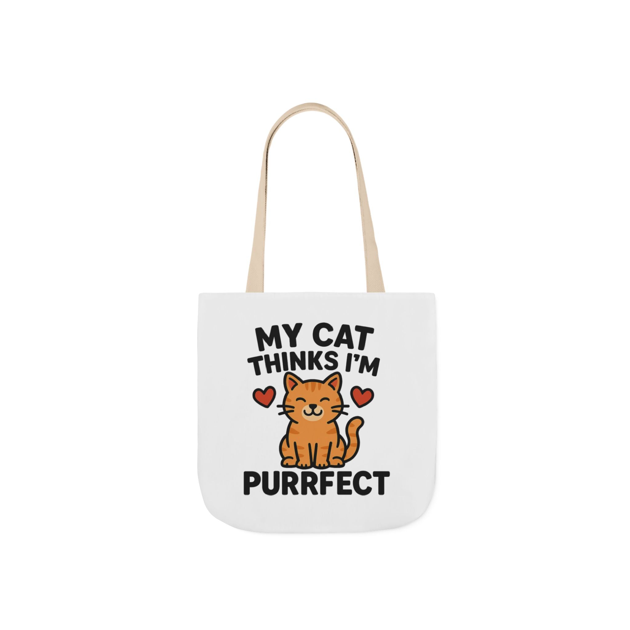 Cat Lover Tote Bag Gift, My Cat Thinks I'm Purrfect Funny Cat Mom Bag, Cat Owner Birthday Gift for Her, Cat Lady Canvas Tote