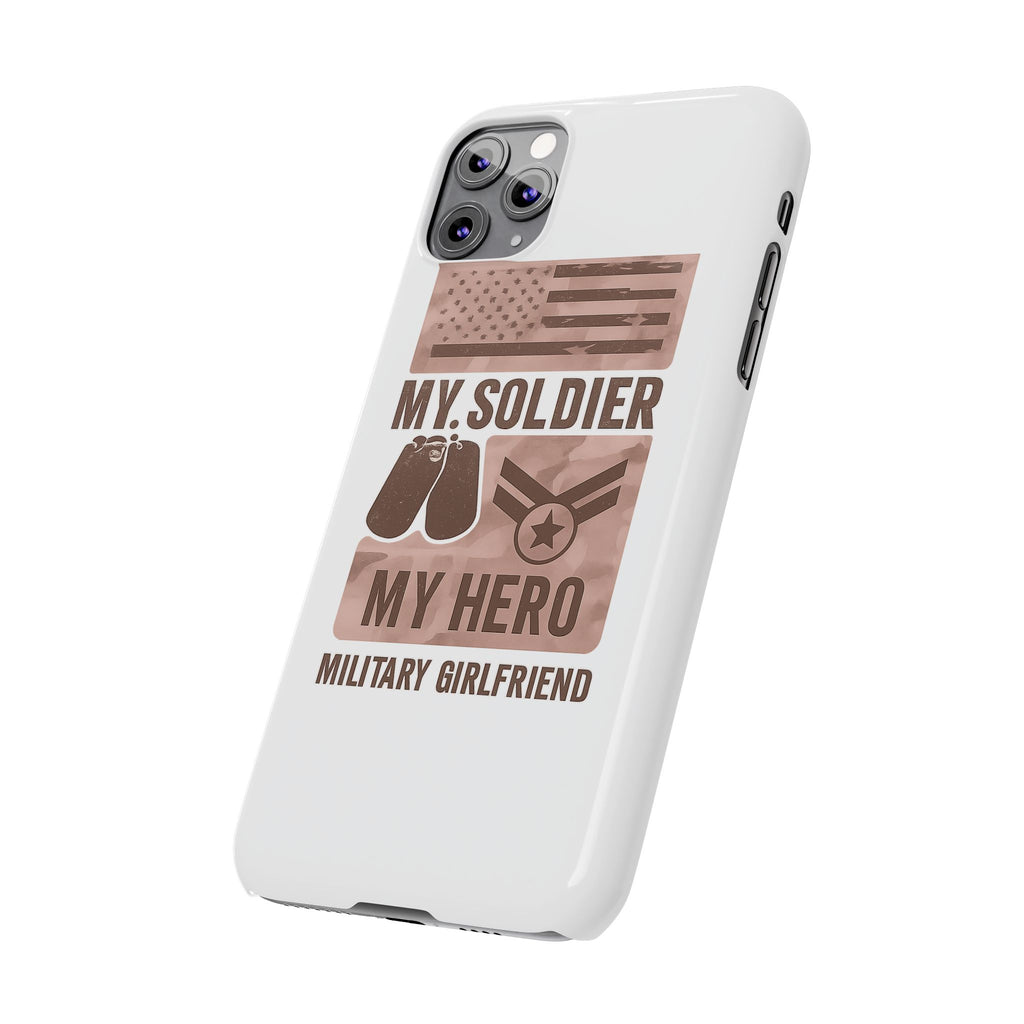 Military Girlfriend Phone Case Rose Gold Camouflage My Soldier My Hero Gift for Army Navy Air Force Girlfriend
