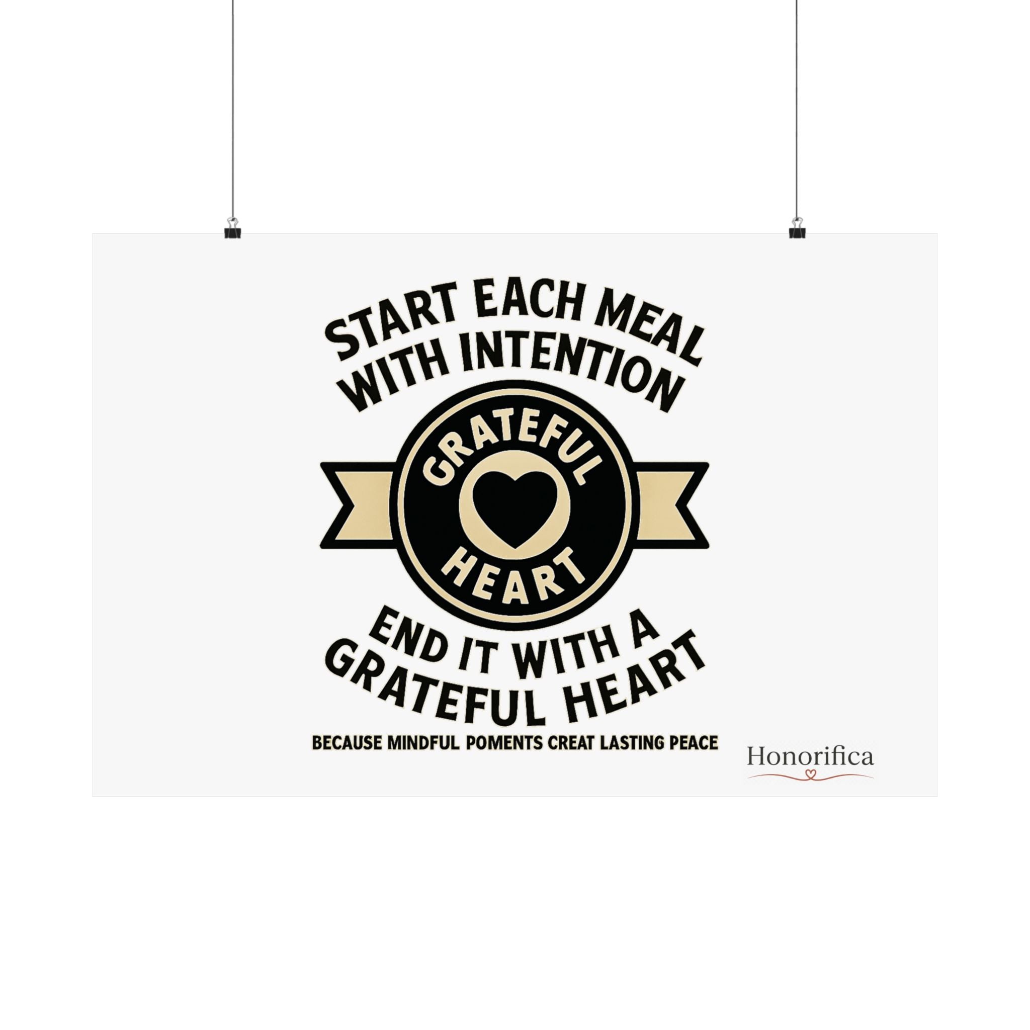 Grateful Heart Daily Affirmations Placemat Poster, Gratitude Prompts Mindful Eating, Thanksgiving Table Decor, Wellness Gift