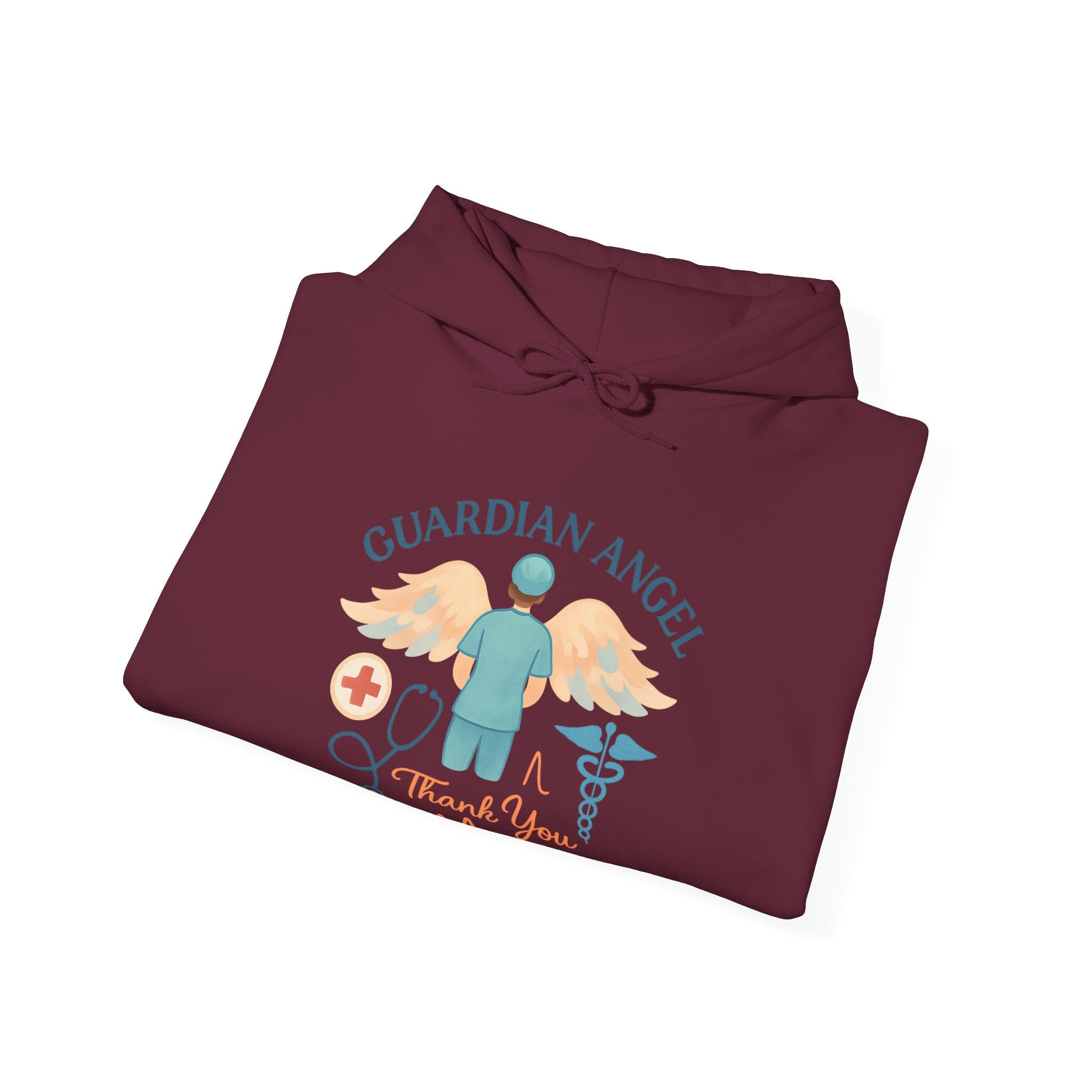 Guardian Angel in Scrubs Nurse Hoodie Gift, Nurse Appreciation Thank You, Nursing Retirement Gift, Soft Watercolor Angel Wings