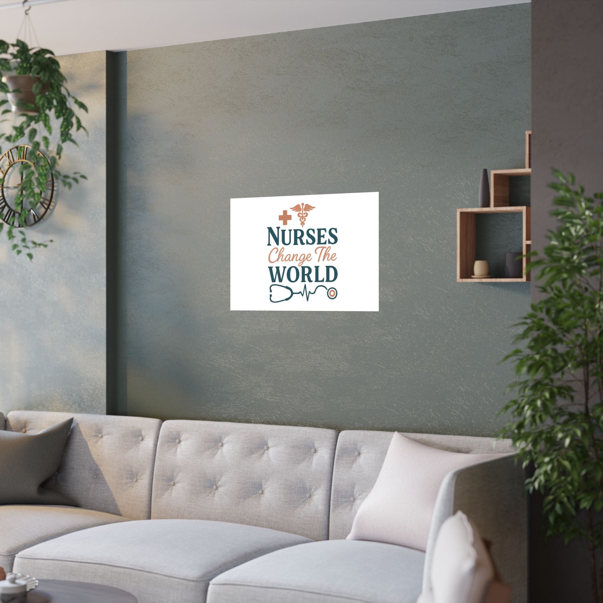 Nurse Motivation Poster, Nurses Change The World Wall Art, Nursing Graduation Gift, Nurse Office Decor, Medical Typography Print