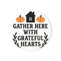 Gather Here With Grateful Hearts Coaster Set, Farmhouse Housewarming Gift, Rustic Fall Decor, Hostess Gift for Women, Cork Coasters