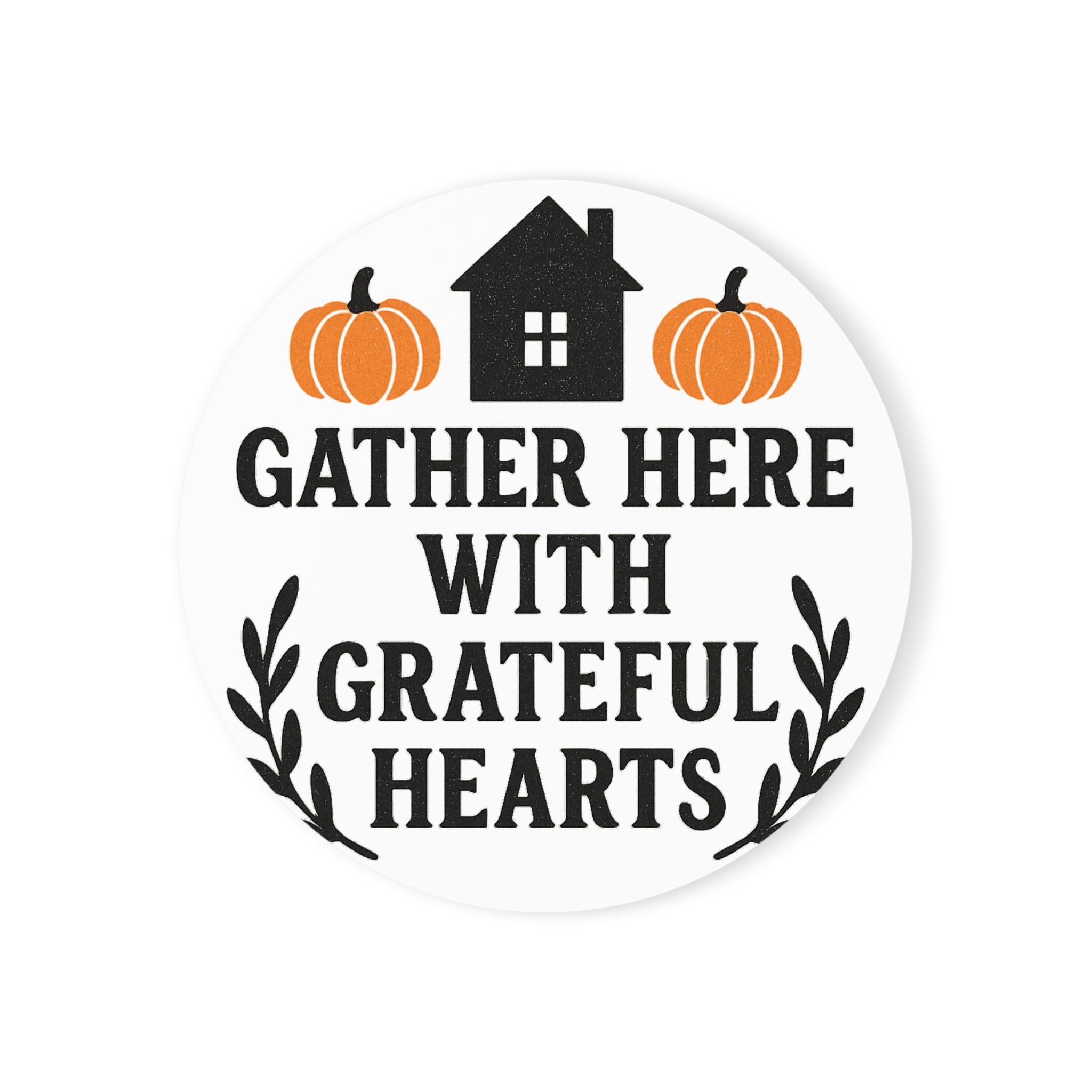 Gather Here With Grateful Hearts Coaster Set, Farmhouse Housewarming Gift, Rustic Fall Decor, Hostess Gift for Women, Cork Coasters