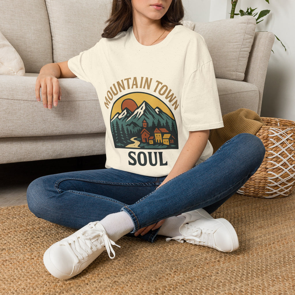 Mountain Town Soul Vintage Hiking Tee Raised on Mountain Air Shirt Wilderness Outdoor Adventure Gift Alpine Heritage Retro Tshirt