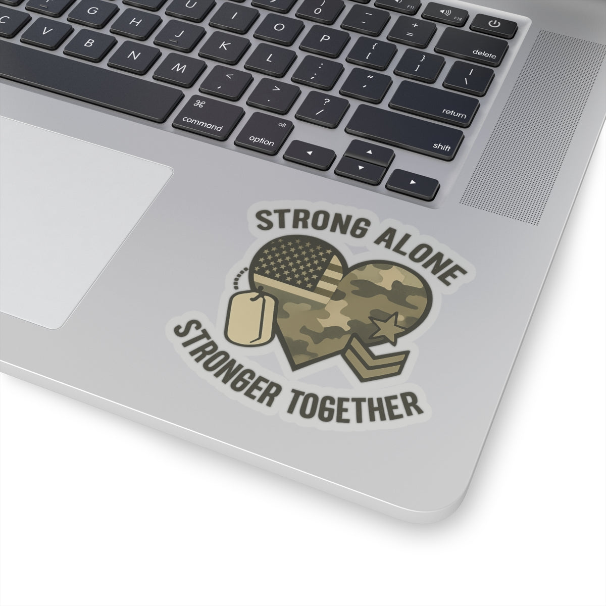Military Deployment Sticker Strong Alone Stronger Together Camouflage Heart Military Spouse Gift Patriotic励 Army Navy Support