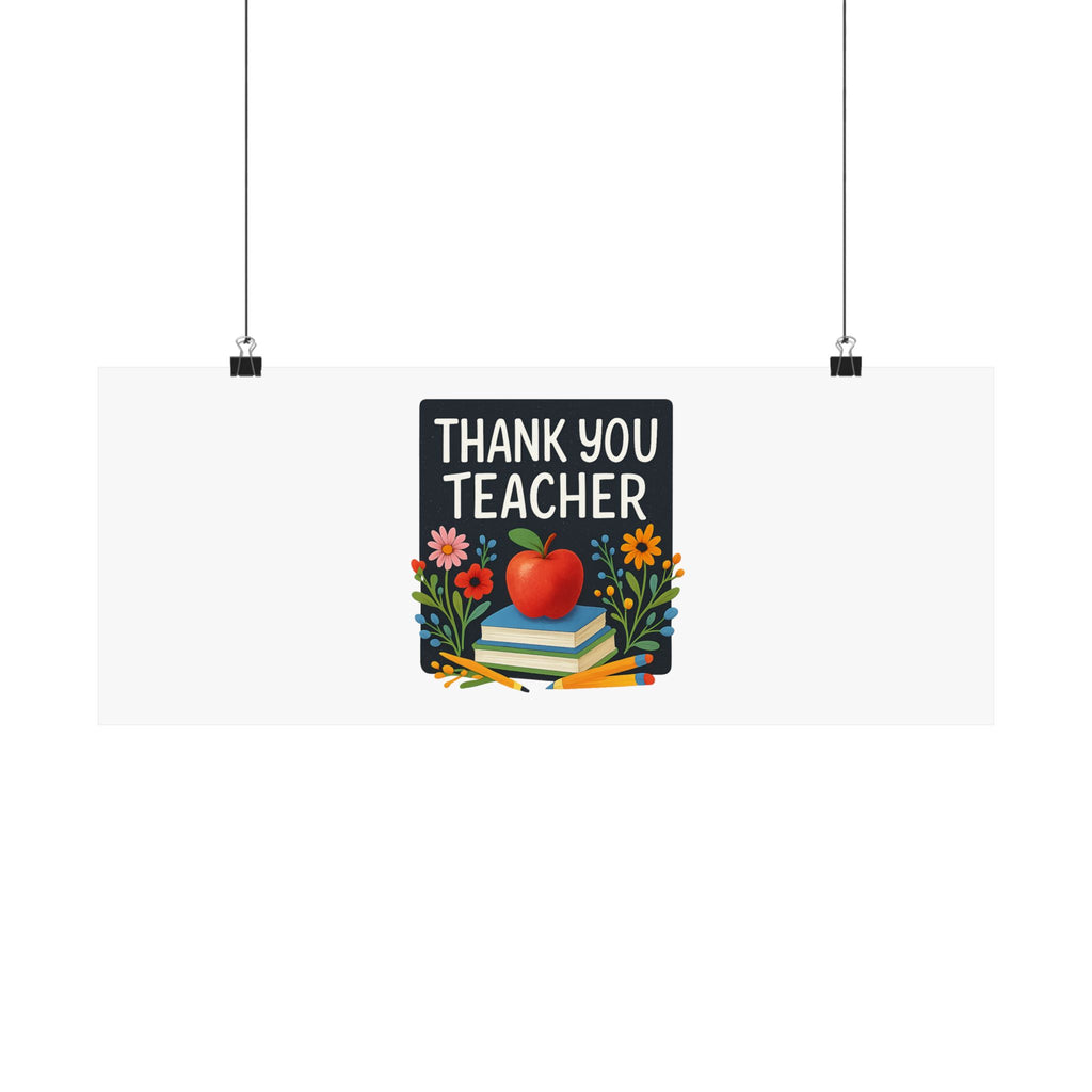 Thank You Teacher Gift Watercolor Wildflower Poster, Classroom Decor, End of School Year Gift, Teacher Appreciation Print