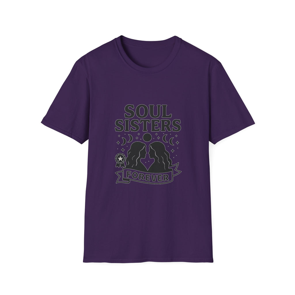 Soul Sisters Forever Matching T-Shirts, Best Friend Shirts, Celestial Moon Phase Tees, BFF Gifts for Women, Soulmate Friendship