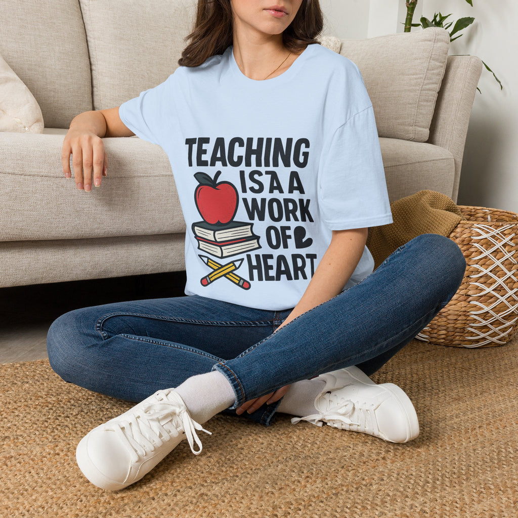 Teacher Appreciation Shirt, Teaching is a Work of Heart Tshirt, Teacher Gift, Educator Shirt, Teacher Week Gift, Apple Pencil Tee