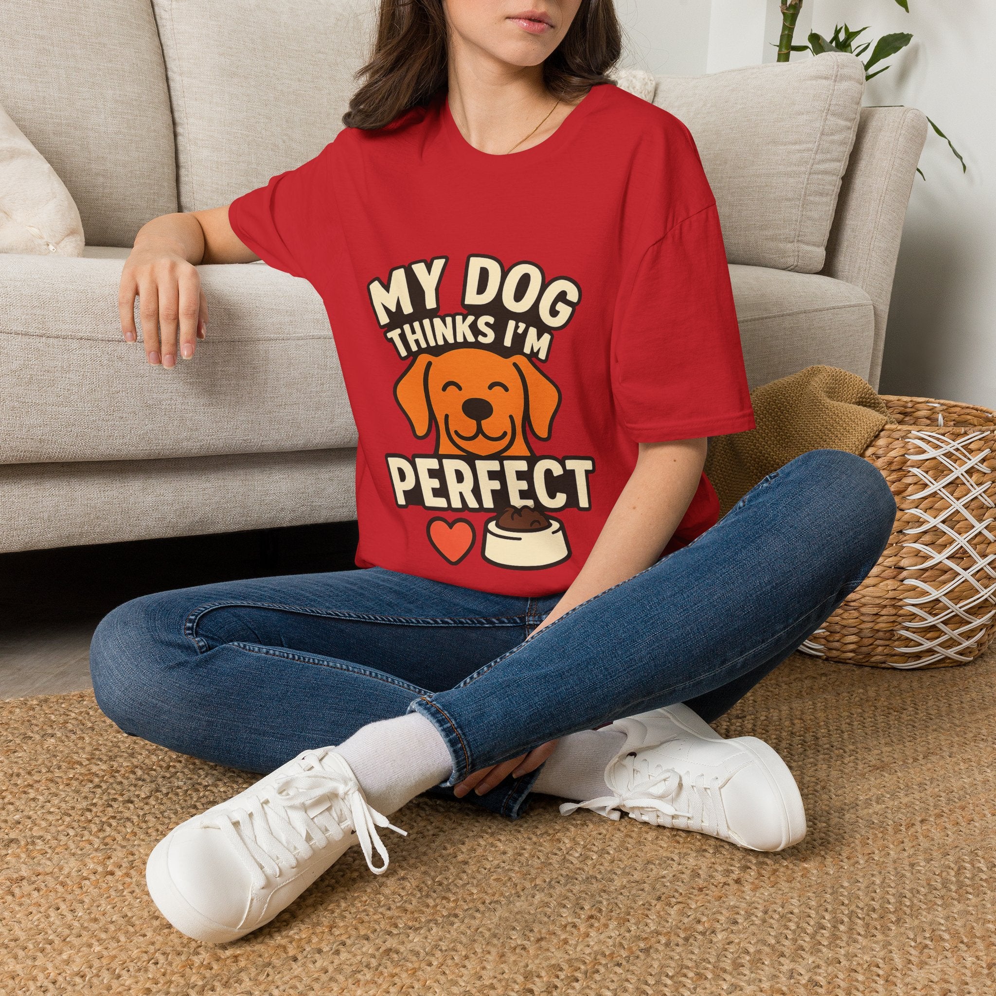 My Dog Thinks I'm Perfect Shirt, Funny Dog Mom Shirt, Dog Lover Gift, Pet Owner Tshirt, Dog Dad Gift, Animal Lover Tee