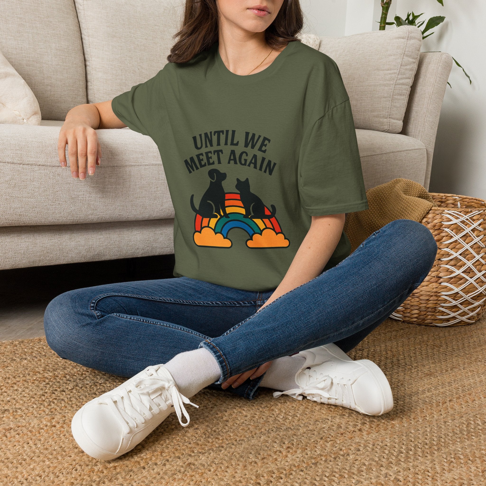 Rainbow Bridge Pet Memorial Shirt, Until We Meet Again Dog Cat Loss Gift, Pet Remembrance Tee, Sympathy Gift for Pet Loss Grief