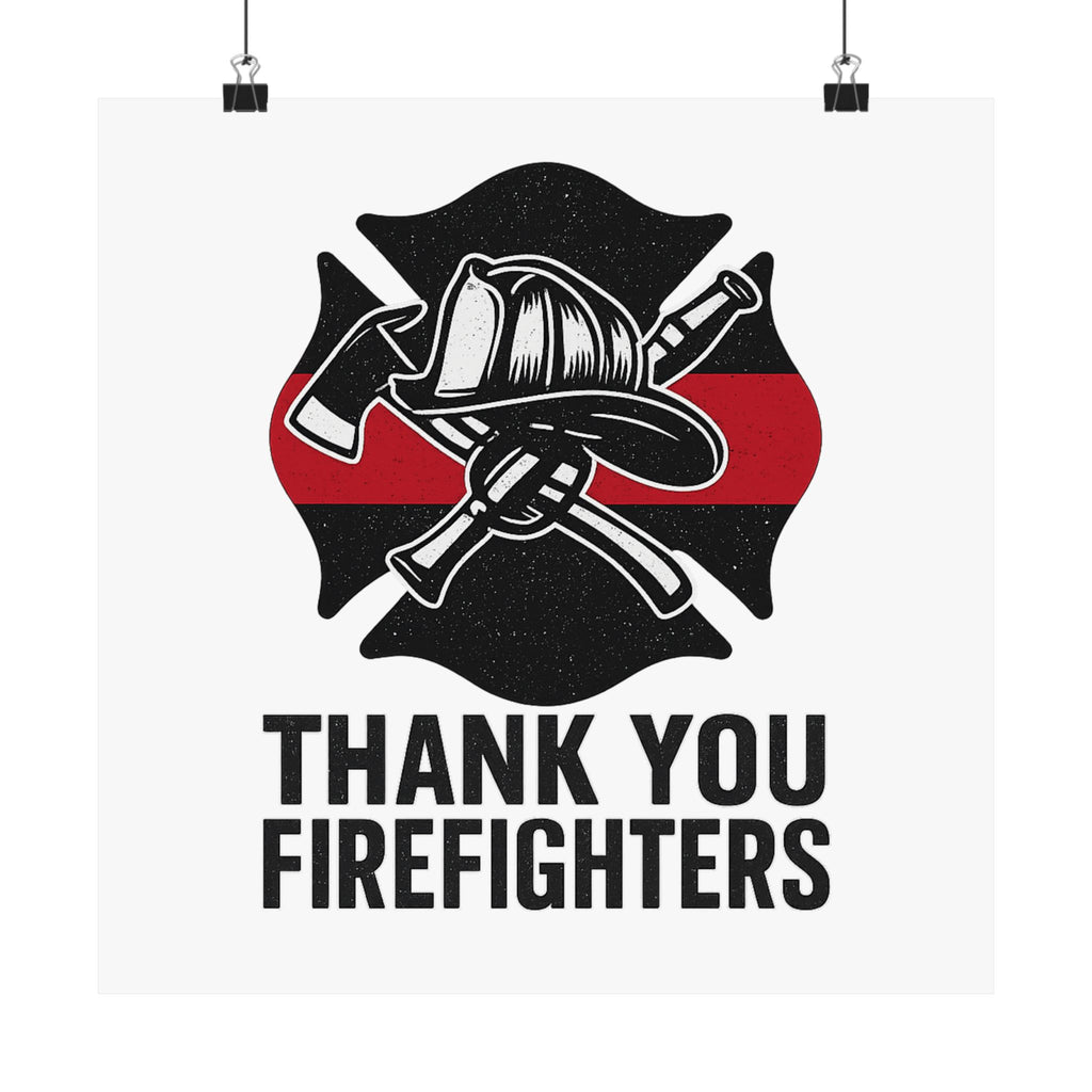 Thank You Firefighters Poster, Firefighter Appreciation Gift, Fire Station Wall Art, Fire Prevention Week Decor, Hero Tribute Print