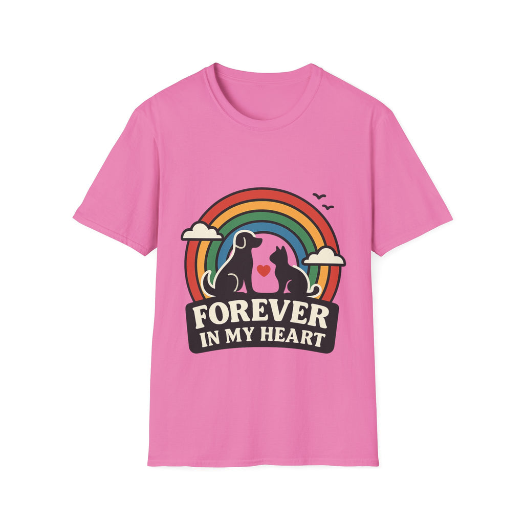 Rainbow Bridge Pet Memorial Shirt, Dog Cat Loss Gift, Forever in My Heart, Pet Remembrance Tee, Sympathy Gift for Pet Owner