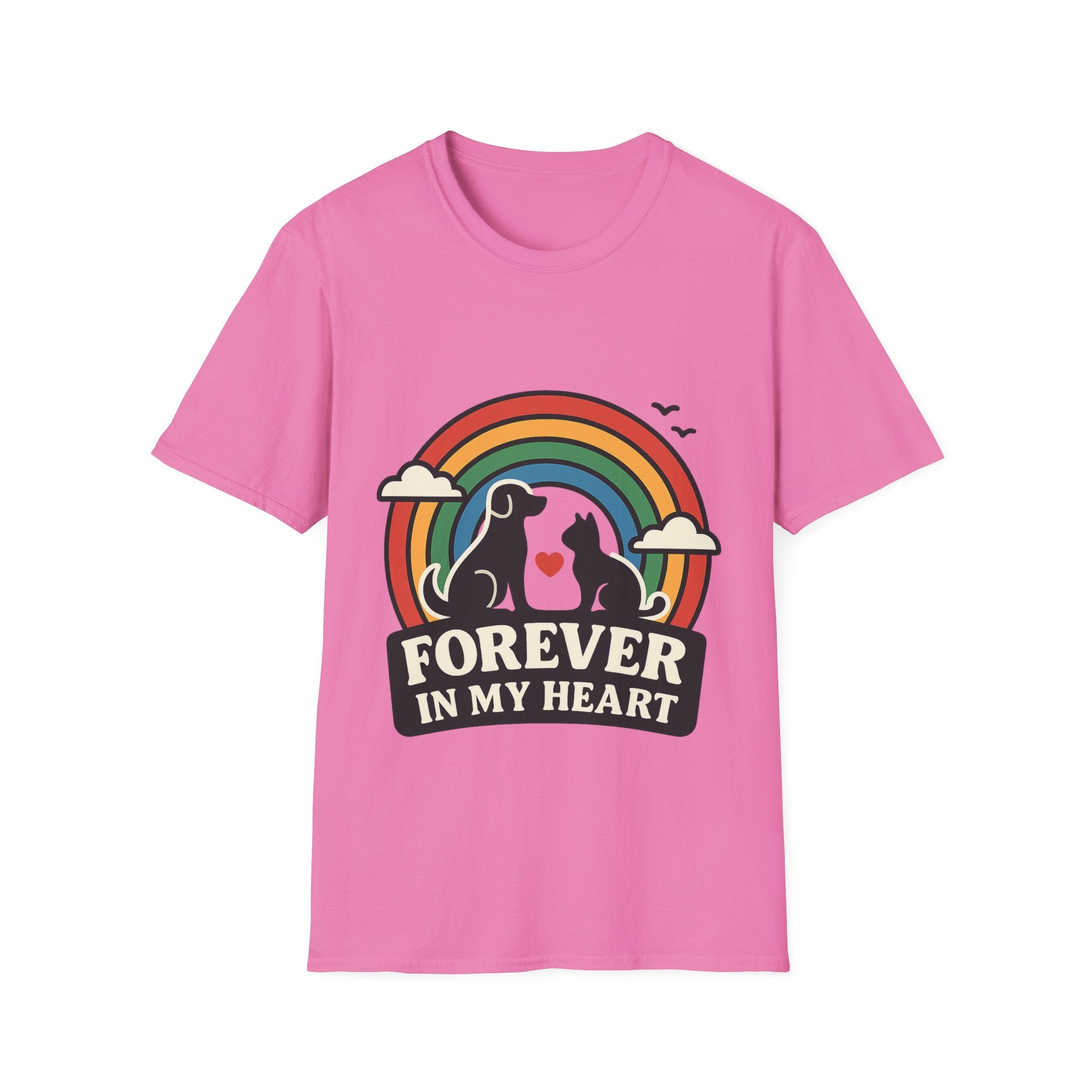 Rainbow Bridge Pet Memorial Shirt, Dog Cat Loss Gift, Forever in My Heart, Pet Remembrance Tee, Sympathy Gift for Pet Owner
