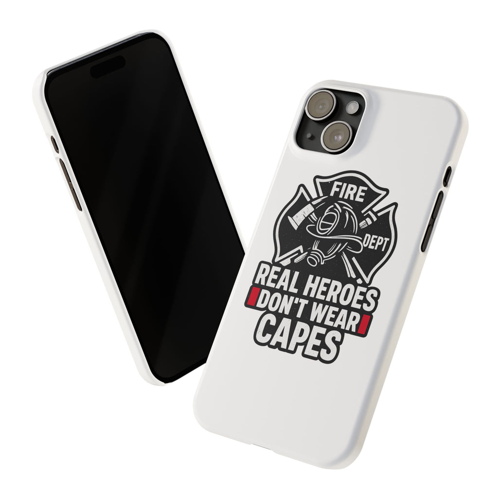 Firefighter Phone Case Real Heroes Don't Wear Capes Thin Red Line Gift for Firefighter Wife Husband Family Fire Dept Appreciation