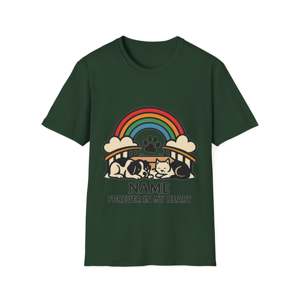 Rainbow Bridge Pet Memorial Shirt, Personalized Dog Cat Loss Gift, Custom Pet Remembrance Tee, Pet Memorial Sympathy Gift