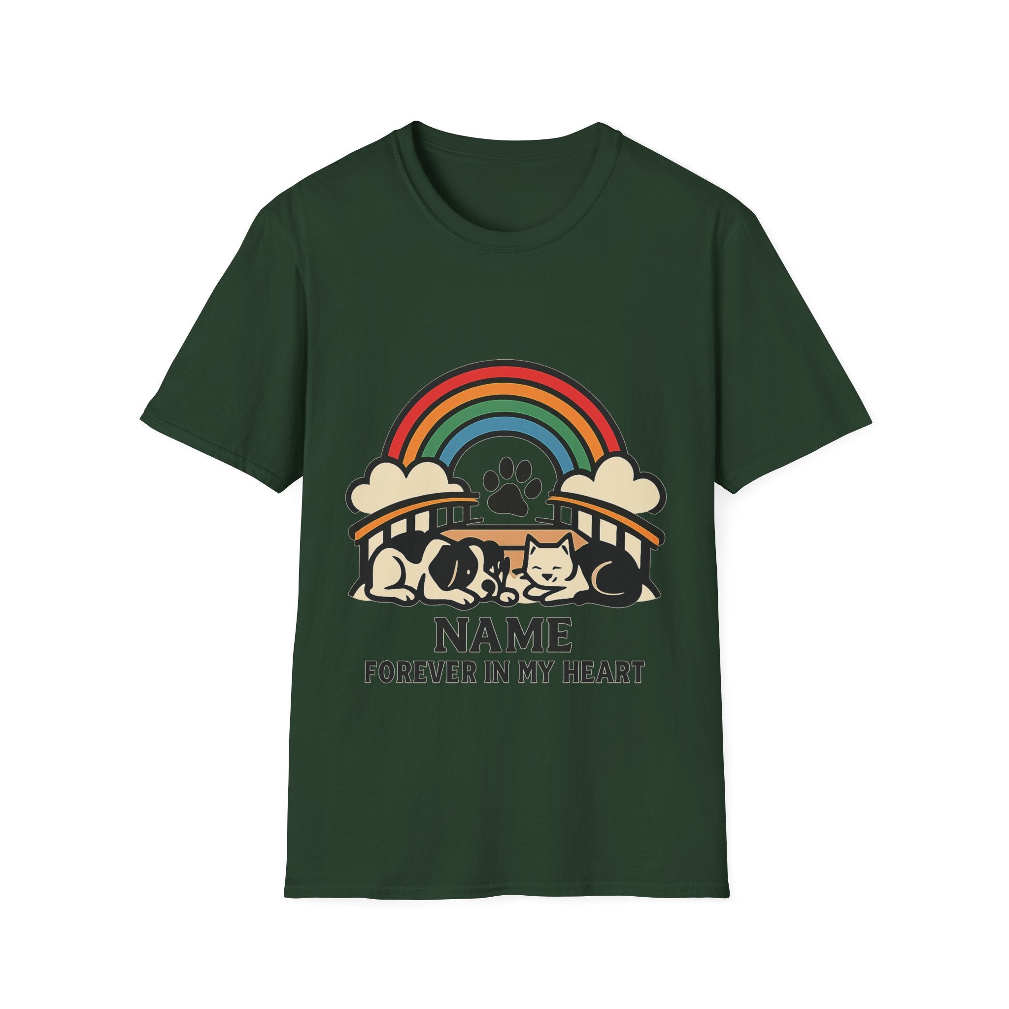 Rainbow Bridge Pet Memorial Shirt, Personalized Dog Cat Loss Gift, Custom Pet Remembrance Tee, Pet Memorial Sympathy Gift