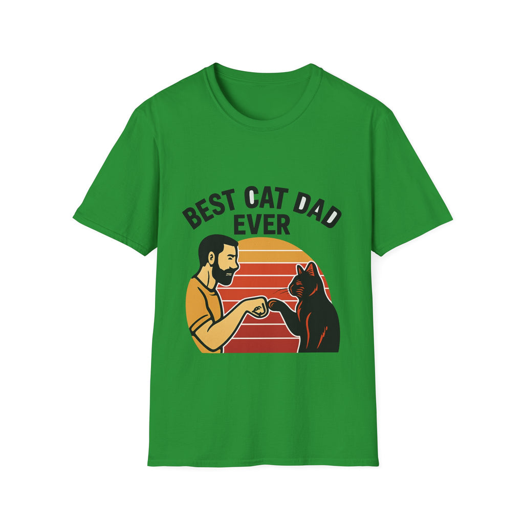 Best Cat Dad Ever Shirt Vintage Retro Cat Lover Gift for Men Father's Day Cat Owner Tshirt Funny Cat Dad Gift Retro Sunset Tee