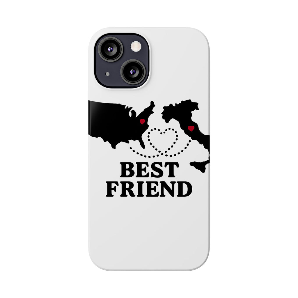 Long Distance Friendship Phone Case Personalized Coordinates Gift Best Friend Custom Location Map Heart Connection BFF