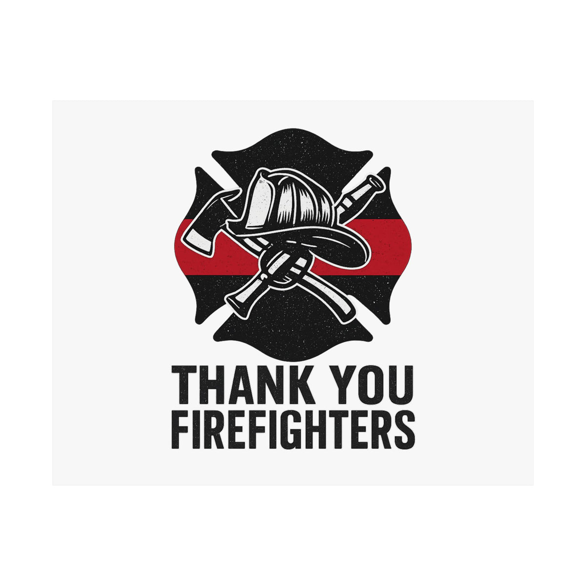Thank You Firefighters Poster, Firefighter Appreciation Gift, Fire Station Wall Art, Fire Prevention Week Decor, Hero Tribute Print