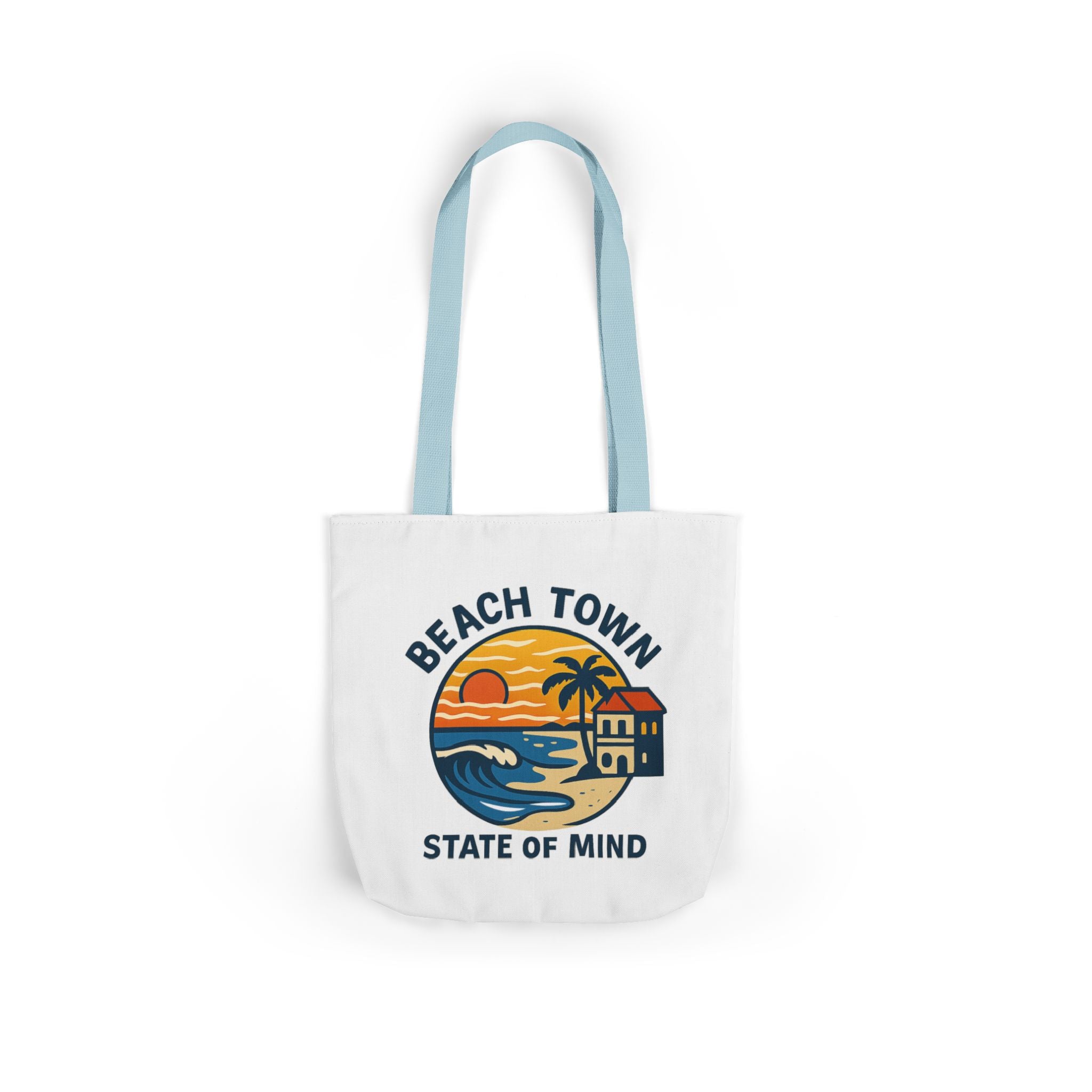 Beach Town State of Mind Tote Bag | Coastal Lifestyle Gift | Ocean Lover Canvas Bag | Beach Vibes Nautical Tote | Summer Beach Bag
