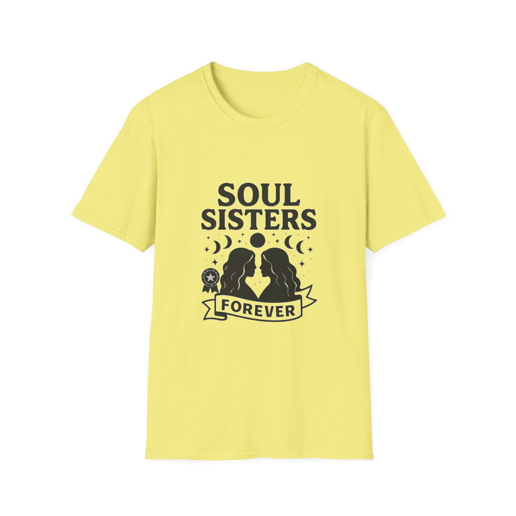 Soul Sisters Forever Matching T-Shirts, Best Friend Shirts, Celestial Moon Phase Tees, BFF Gifts for Women, Soulmate Friendship
