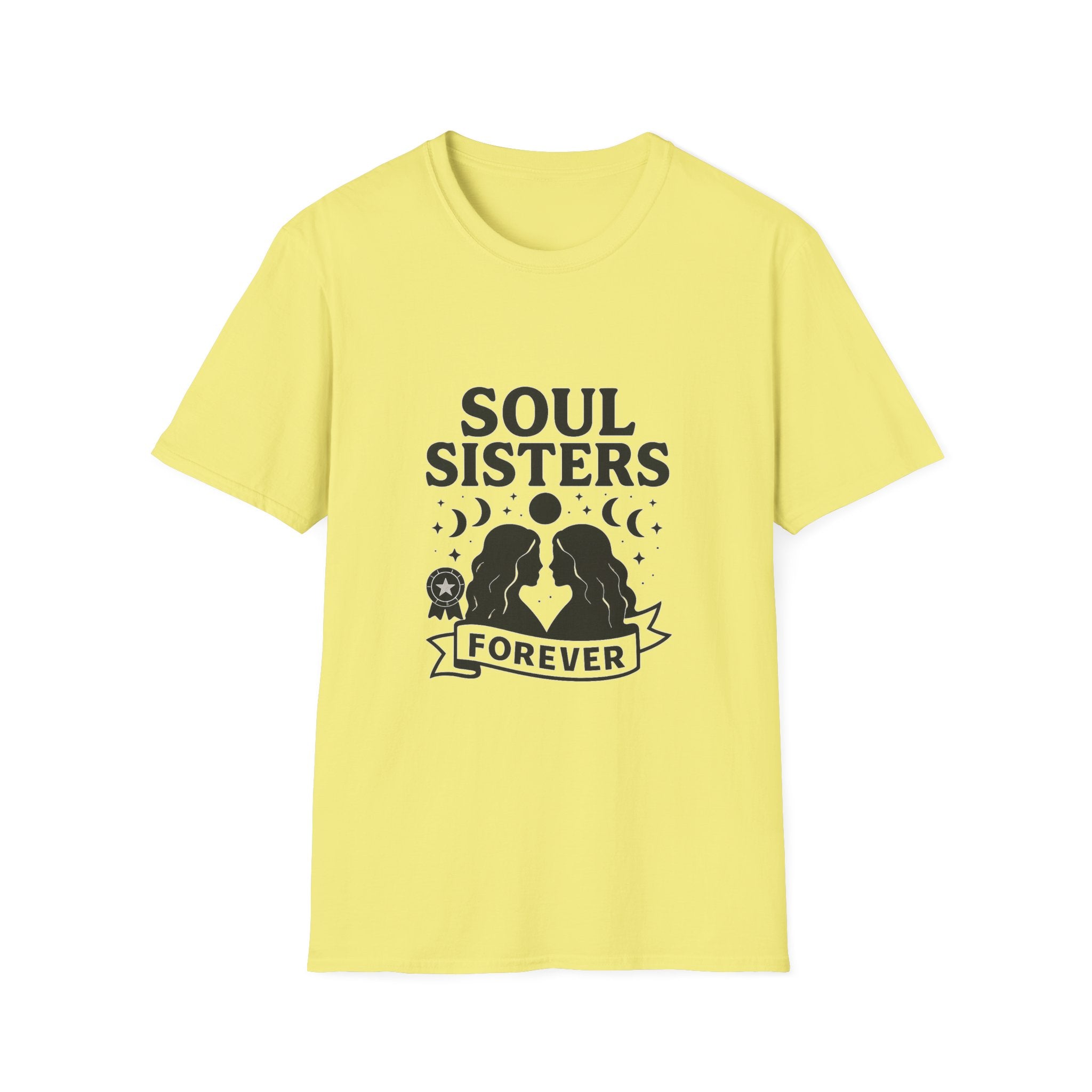 Soul Sisters Forever Matching T-Shirts, Best Friend Shirts, Celestial Moon Phase Tees, BFF Gifts for Women, Soulmate Friendship